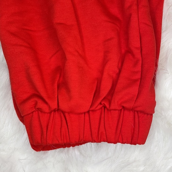 J. ELISE BOUTIQUE PLUS SIZE RED FITTED CARGO JOGGERS SWEATPANTS - Picture 7 of 13